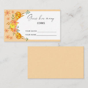 Carte D'accompagnement Arc citrouille - devinez combien de bouchons jeu d