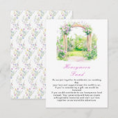 Carte D'accompagnement Arc de mariage floral printanier Caisse de Noces (Devant / Derrière)