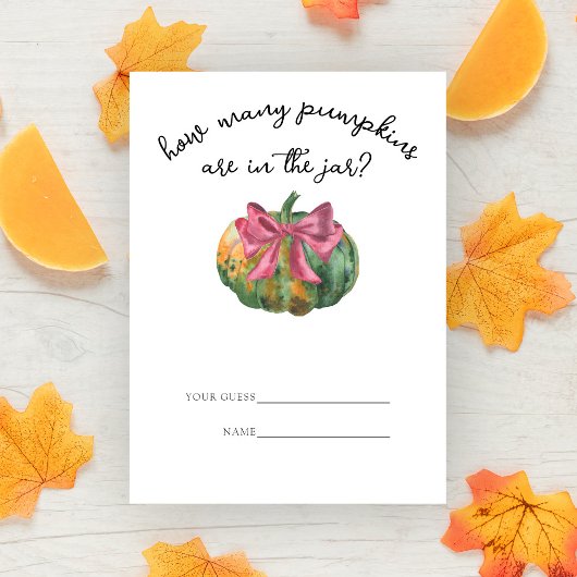 Carte D'accompagnement Arc de pumpkin - Devinez combien de citrouilles je