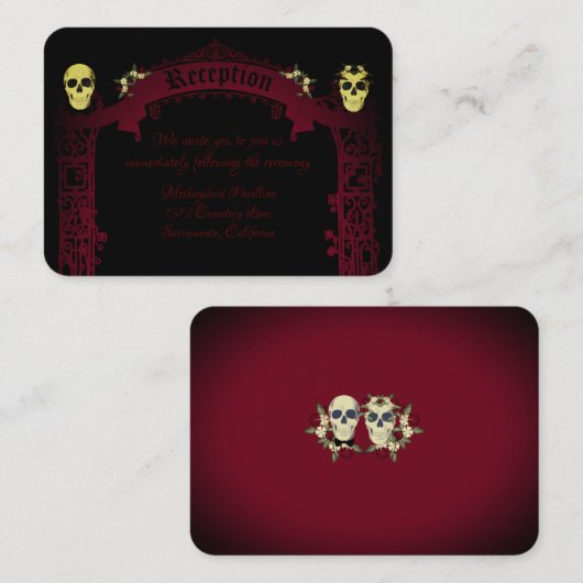 Carte D'accompagnement Arc gothique Trellis et Mariage des crânes (Devant / Derrière)