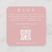 Carte D'accompagnement Arc rose Dusty Photo QR Code Mariage en ligne RSVP (Dos)