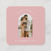 Carte D'accompagnement Arc rose Dusty Photo QR Code Mariage en ligne RSVP (Devant)