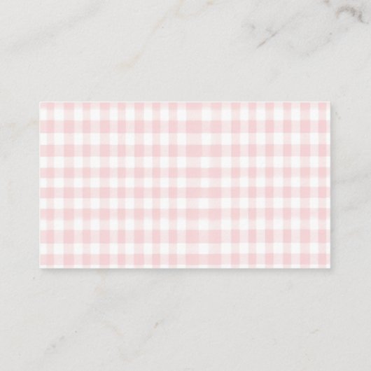 Carte D'accompagnement Arc rose en vichy baby shower préppant Déchets Raf (Dos)