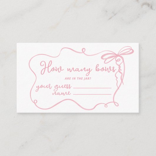 Carte D'accompagnement Arc rose ondulé Combien d'arcs dans le pot (Devant)