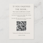 Carte D'accompagnement ARC Thank you Insert Card Author Review Request QR (Dos)