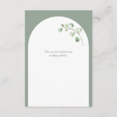 Carte D'accompagnement Arc vert moderne Sage Détails du Mariage botanique (Dos)