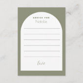 Carte D'accompagnement Arc Vert Sage Moderne Polices Élégantes Gradué (Devant)