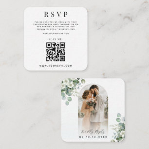 Carte D'accompagnement Arch Photo Eucalyptus QR Code Mariage en ligne RSV