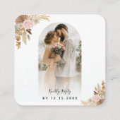 Carte D'accompagnement Arch Photo Herbe des Pampas Boho Code QR Réponse M (Dos)