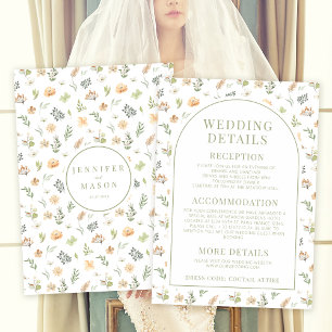 Carte D'accompagnement Arche boho fleurie chaude rustique mariage détails