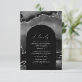 Carte D'accompagnement Arche d'agate d'argent noir moderne Détails Mariag (Debout devant)