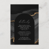Carte D'accompagnement Arche d'agate d'or noir moderne Détails du Mariage (Devant)