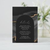 Carte D'accompagnement Arche d'agate d'or noir moderne Détails du Mariage (Debout devant)