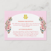 Carte D'accompagnement Arche fleurie rose blanc Détails mariage chinois (Devant)
