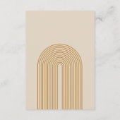 Carte D'accompagnement Arche géométrique Boho moderne Mariage beige doré (Dos)