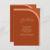 Carte D'accompagnement Arched Desert Terra Cotta Modern Mariage Détails (Devant / Derrière)