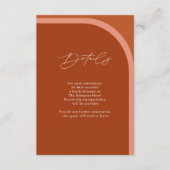 Carte D'accompagnement Arched Desert Terra Cotta Modern Mariage Détails (Devant)