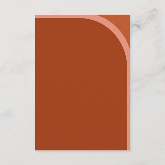 Carte D'accompagnement Arched Desert Terra Cotta Modern Mariage Détails (Dos)