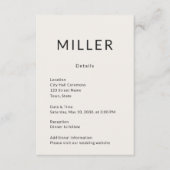 Carte D'accompagnement Architectural Wedding Details Timeline (Devant)