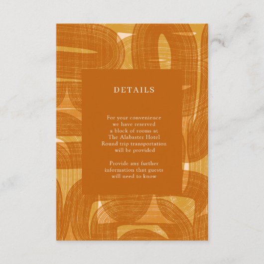 Carte D'accompagnement Arcs et courbures rétro et lignes Détails jaunes (Devant)