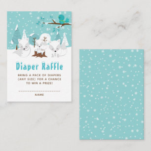 Carte D'accompagnement Arctic Fox Winter Wonderland Diaper Raffle