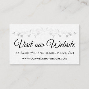Carte D'accompagnement Argent Flourish Élégant Mariage Visitez notre site