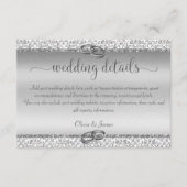 Carte D'accompagnement Argent Parties scintillant Damask Elegant Wedding  (Devant)