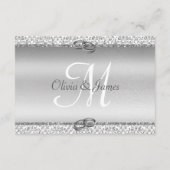 Carte D'accompagnement Argent Parties scintillant Damask Elegant Wedding  (Dos)