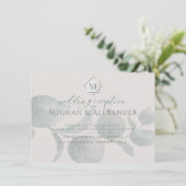 Carte D'accompagnement Argent Sage Eucalyptus Réception de mariage Insert (Debout devant)