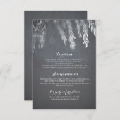 Carte D'accompagnement Argent Willow Tree Branches Détails du Mariage Ins (Devant / Derrière)