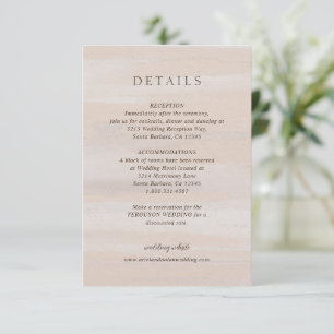Carte D'accompagnement Ariel Beige Abstract Aquarelle Mariage moderne