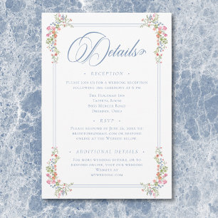 Carte D'accompagnement Armoiries de mariage élégantes aux fleurs sauvages