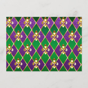 Carte D'accompagnement Arrière - plan de bijoux Mardi Gras