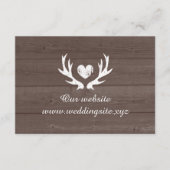 Carte D'accompagnement Arrière - plan de bois rustique brun cerf mariage (Devant)