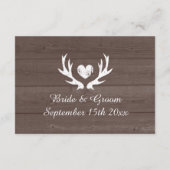Carte D'accompagnement Arrière - plan de bois rustique brun cerf mariage (Dos)
