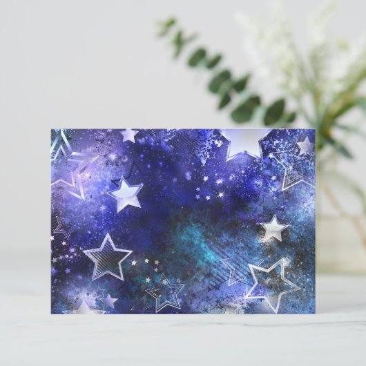 Carte D'accompagnement Arrière - plan spatial avec étoiles (Debout devant)