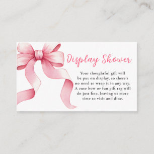 Carte D'accompagnement Arrosoir de douche bébé noeud coquette rose