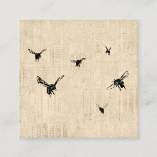 Carte D'accompagnement Art de l'abeille vintage Illustration de style de