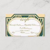 Carte D'accompagnement Art Deco Art Nouveau Striped Gold Tone RSVP (Devant)