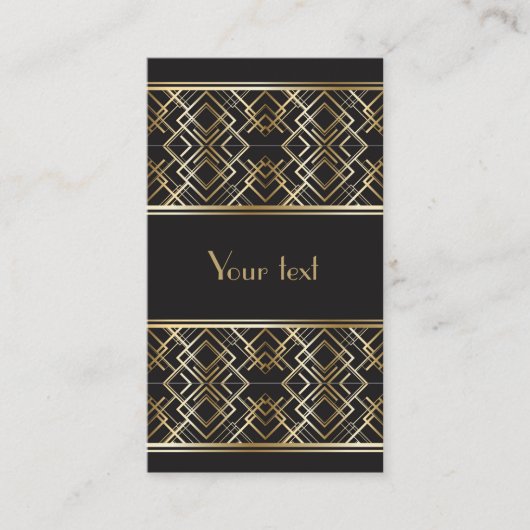 Carte D'accompagnement art deco,black,gold,elegant,chic,monogram ready, c (Devant)