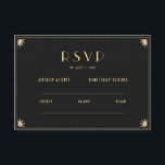 Carte D'accompagnement Art Déco Black Gold Mariage années 20 | Code QR RS<br><div class="desc">Art Déco Black Gold Mariage années 20 | Code QR RSVP</div>
