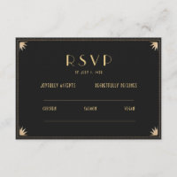 Art Déco Black Gold Mariage années 20 | Code QR RS