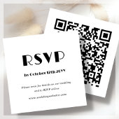 Carte D'accompagnement Art Déco blanc | Code QR | RSVP mariage