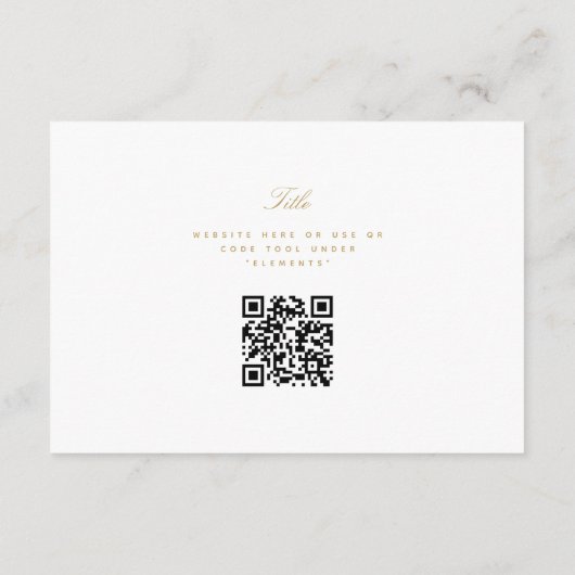 Carte D'accompagnement Art Déco Diamant Mariage blanc et or (Dos)