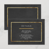 Carte D'accompagnement Art Déco moderne Gold & Black Mariage Insérer des (Devant / Derrière)