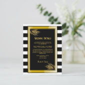 Carte D'accompagnement Art Déco Rose d'or noir Mariage (Debout devant)