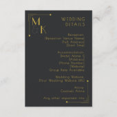 Carte D'accompagnement Art Déco Style 1920 Détails Mariage Black Gold (Devant)