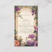 Carte D'accompagnement Art Nouveau Arc d'or Mariage Floral (Devant)