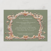 Carte D'accompagnement Art Nouveau Elegant Sage et Gold Mariage Détails (Devant)