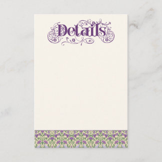 Carte D'accompagnement Art Nouveau Élégants Inséparables Jaune Clair